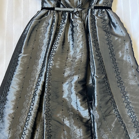 Cherokee | Size 12 Charcoal Gray and Silver Sequined Dress - Picture 6 of 16